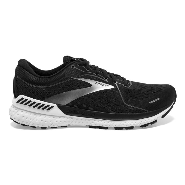 Brooks Adrenaline Gts 21 - Mens Road Running Shoes - Black Pearl/White (09274KJDL)